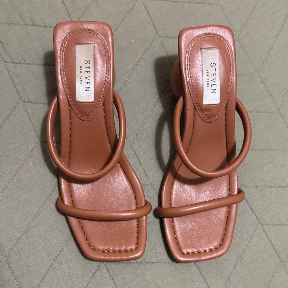 Steven By Steve Madden Tan Strappy Heels - Picture 4 of 5